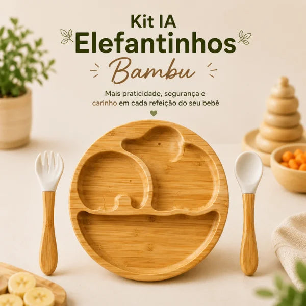 Kit IA Elefantinhos Bambu - 3 peças