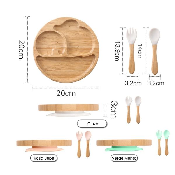 Kit IA Elefantinhos Bambu - 3 peças